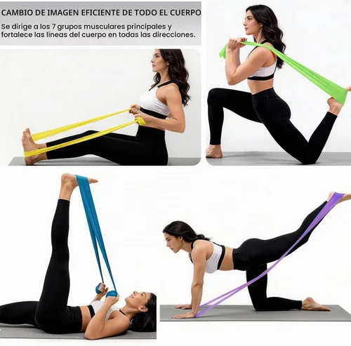 Vista 6 de Bandas de ejercicio, juego de 6 bandas de resistencia para entrenar, juego de bandas de dominadas, equipo de entrenamiento en casa, guía de 5