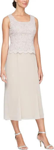 Vista 3 de Alex Evenings Women's Tea Length Button-Front Jacket Dress