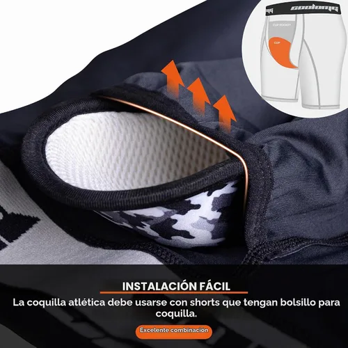 Vista 3 de COOLOMG Men Adult Baseball Sliding Shorts with Foam Athletic Cup Negro_r2