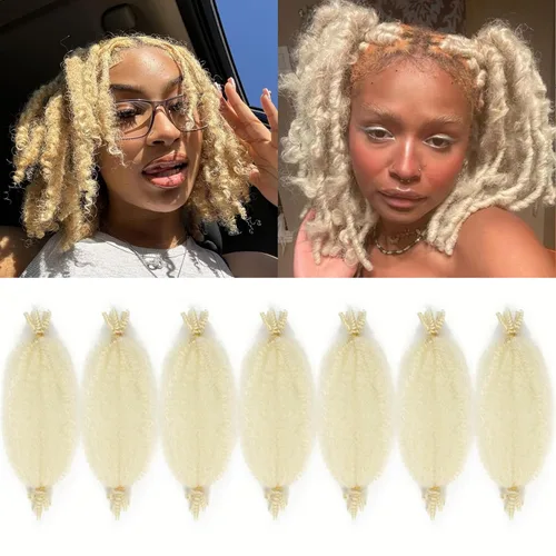 Vista 42 de Cabello afro trenzado elástico de 16 pulgadas, paquete de 3 marley twist para rastas falsas, trenzas rizadas de mariposa, cabello trenzado marley