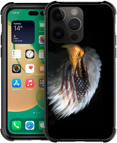 Vista 30 de ZHEGAILIAN Funda compatible con iPhone 14, funda de munición AK 47, parte trasera de vidrio templado+funda protectora de TPU de silicona suave