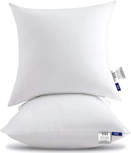 Vista 8 de HITO Juego de 2 almohadas de cama de hotel, tamaño estándar, 100 % material virgen, almohada alternativa de plumón – Soporte suave para espalda