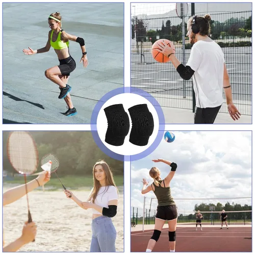 Vista 8 de 1 par de coderas de voleibol, almohadillas protectoras para coderas, protector de codo, protector de brazo de fitness, compresión transpirable