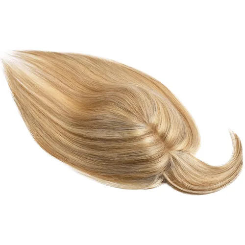 Vista 8 de Toppers para el cabello para mujeres con cabello delgado, base de seda real, clip en toppers con flequillo para pérdida de cabello, cabello gris, 10