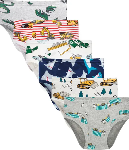 Vista 18 de Boboking - Calzoncillos 100% de algodón, para niños pequeños, ropa interior suave, con diseño de dinosaurios y de camiones