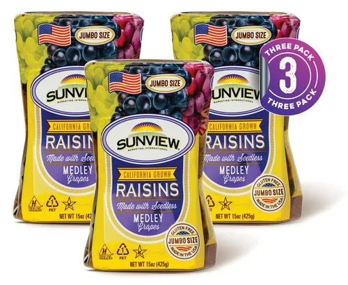 Vista 3 de Jumbo Seedless Medley Pasas – 3 botes de 15 onzas