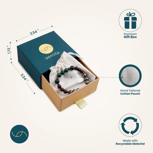 Vista 4 de Semita Pulseras de cristal curativo para hombres y mujeres