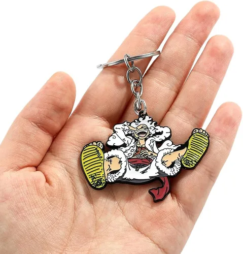 Vista 4 de feimeng jewelry Anime Onepiece - Llavero esmaltado con figura Lindo llavero creativo, mochila bolsa accesorios de coche, regalos para fanáticos