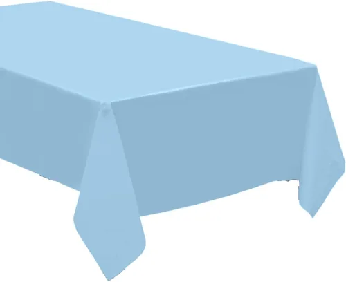 Vista 4 de Paquete de 4: manteles desechables de plástico / manteles de mesa, 54 x 108 pulgadas, rectangular, impermeable y desechable, ideal para fiestas