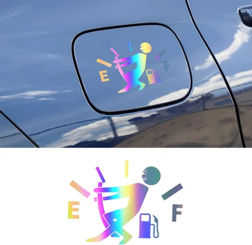 Vista 9 de Cubierta del tanque de combustible Personalidad Funny Fuel Explosion Meter Personalidad Reflectante Pegatinas de coche (negro) Personality Funny