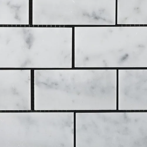 Vista 2 de Carrara (Carrera) Bianco - Mosaico de metro de 2x4