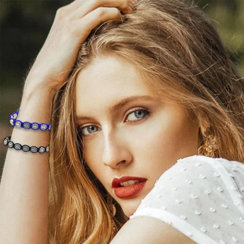 Vista 5 de Pulsera de cordón de San Benito, pulsera de protección de cordón de Benito, pulsera ajustable con medalla rosario, regalos católicos, suerte