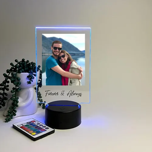 Vista 9 de MIRROR MANIA Foto personalizada con cualquier nombre, cualquier imagen, soporte de luz LED, decoración del hogar, regalo para ella, él, aniversario