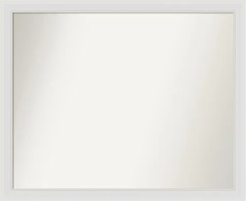 Vista 63 de Amanti Art Espejo de baño blanco para sobre el fregadero, 24 x 26 pulgadas, espejo rectangular blanco y blanco, marco de madera contemporáneo