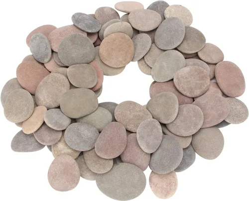 Vista 7 de Aproximadamente 100 piezas de rocas para pintar, 2.2"-3.5", planas, suaves - de río, para manualidades, piedras de bricolaje DIY, 18 libras
