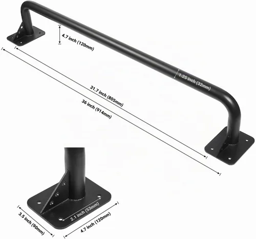 Vista 2 de Wall Mounted Doorway Pull Up Bar, Heavy Duty Strength Training Pull-Up Bars for Doorframe, Support Beam or Joist Mount Thick Metal Sturdy Negro