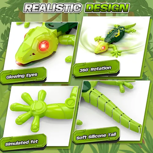 Vista 5 de Rcfunkid RC Wall Crawler Gecko Escalada Gecko Juguete 360° Giratorio