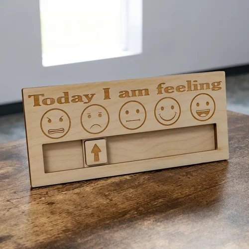 Vista 6 de Cartel de "Today I Am Feeling" - Tabla de estado de ánimo de emoji, rastreador diario de sentimientos para niños y adultos, terapia, autismo
