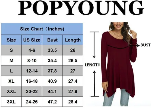 Vista 4 de POPYOUNG Blusa casual de manga larga para mujer
