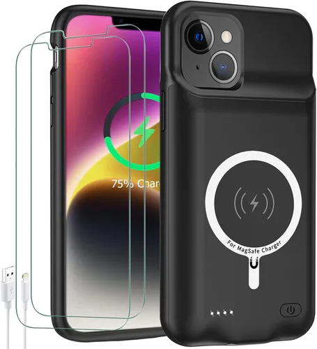 Vista 17 de Funda de batería para iPhone X/XS, 10000 mAh de alta capacidad, recargable, portátil, extendida, carga inalámbrica, compatible con iPhone X/XS/10