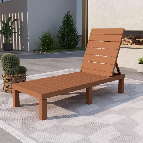 Vista 2 de DIMAR GARDEN Tumbona al aire libre, silla de piscina de resina impermeable reclinable, caramelo
