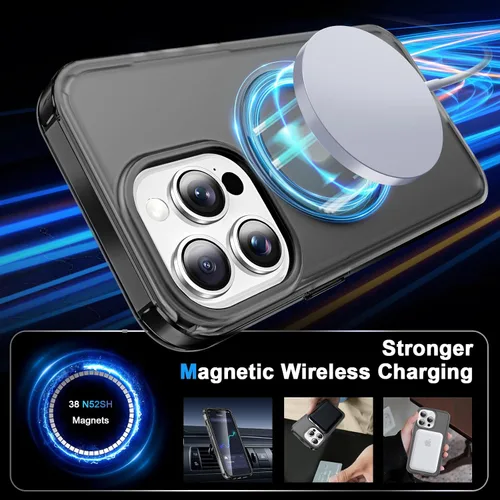 Vista 2 de Funda de cuerpo completo a prueba de golpes para iPhone 13 Pro con soporte magnético invisible [compatible con MagSafe] protector de pantalla