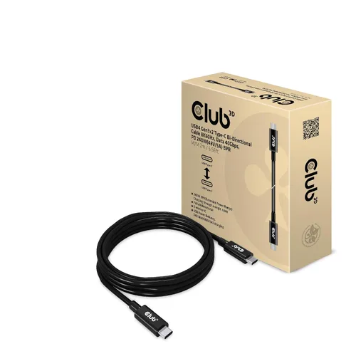 Vista 8 de Club 3D Cable bidireccional USB Gen3X2 tipo C 8K60Hz, W128564682 (cable bidireccional 8K60Hz, datos 40Gbps, Pd 240W (48V/5A) Epr M/M 2M / 6.56 pies