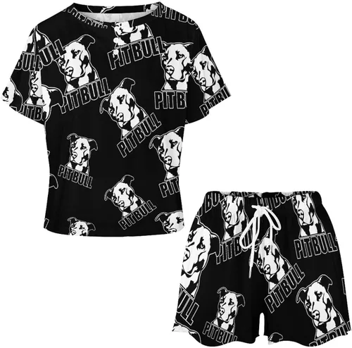 Vista 3 de Pitbull Women's Two Piece Pajamas Set Short Sleeve Top and Shorts Sleepwear