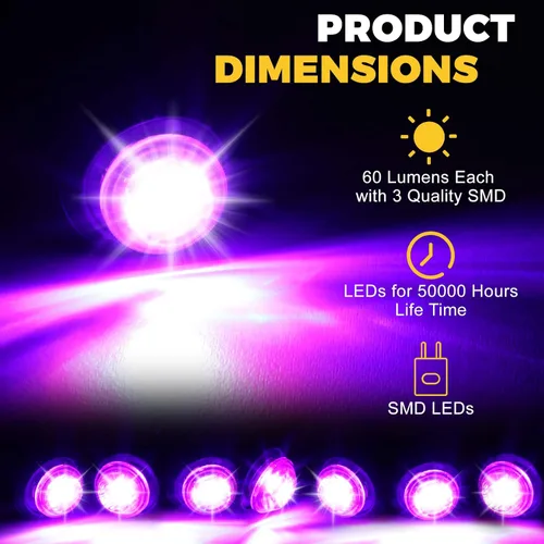 Vista 4 de 50 luces LED redondas de 3/4 para remolque, luces LED delanteras y traseras de 12 V, luces de remolque impermeables para camión, automóvil, autobús