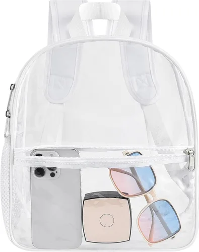 Vista 17 de Mochila transparente USPECLARE aprobada para estadio 12×6×12, Bolso transparente resistente al agua para eventos de estadio, conciertos, trabajo