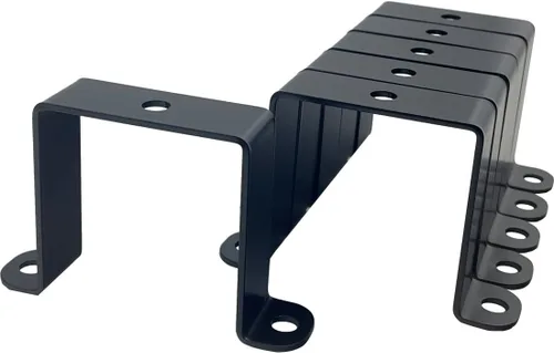 Vista 9 de 6 abrazaderas de tubo cuadrado de 1 x 1 pulgada, soporte de metal en forma de U de 1 pulgada, soporte de abrazadera de acero en U para montaje, negro