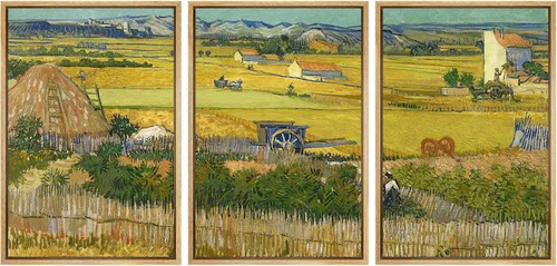 Vista 18 de wall26 Lienzo enmarcado para pared, juego de arte con flores de almendra de Vincent Van Gogh, naturaleza, ilustraciones de área silvestre, bellas