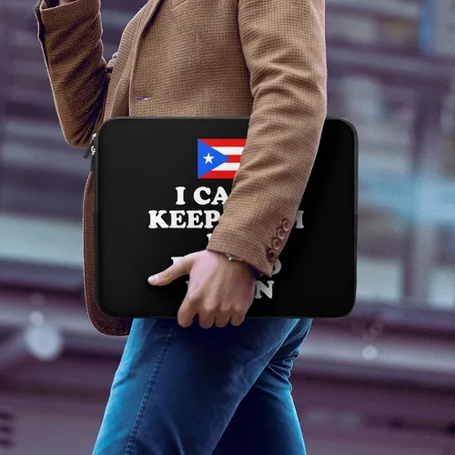 Vista 7 de Funda protectora para laptop con texto en inglés "I Can't Keep Calm I'm Puerto Ricane", funda protectora para laptop, maletín de transporte