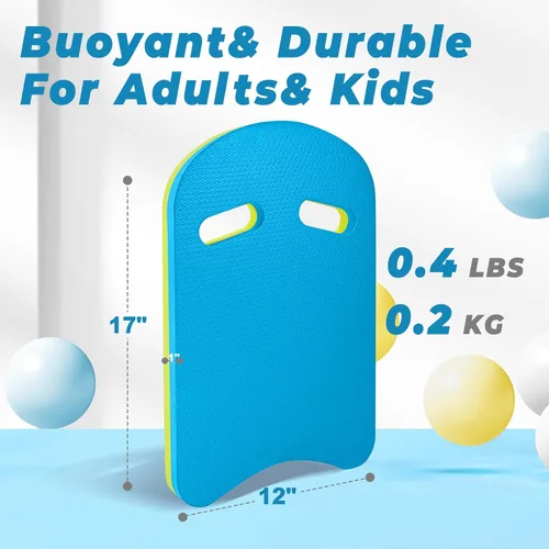 Vista 2 de biguphate Swim Kick Board, 17x11.5in EVA Foam Training Aid Board Azul