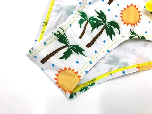 Vista 4 de SHEKINI Conjunto de bikini de un hombro para niña, traje de baño floral de dos piezas