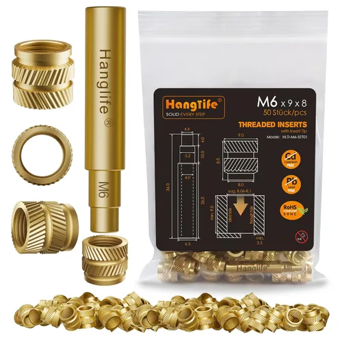 Vista 9 de HANGLIFE M2 Insertos Roscados de Ajuste Térmico con Punta de Inserción, Inserto de Juego de Calor para Componentes de Impresión 3D y Piezas