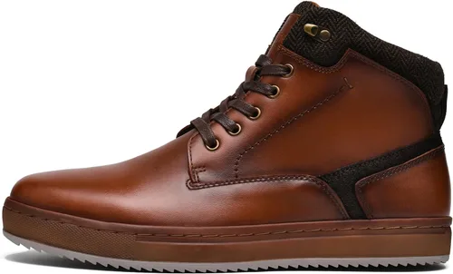 Vista 2 de Tenis casuales para hombre, tenis de cuero ligero para caminar al aire libre
