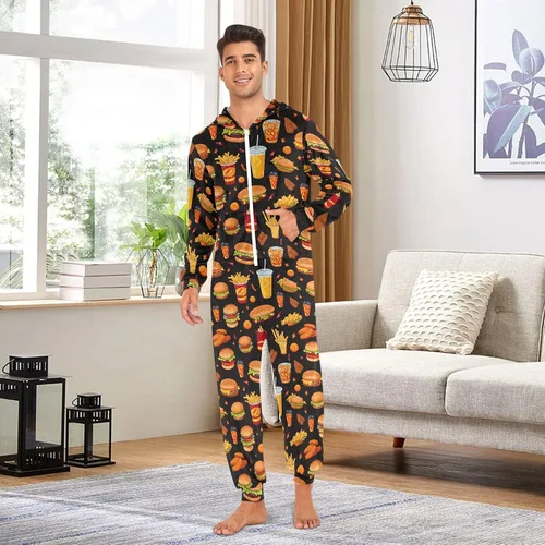 Vista 3 de CHIFIGNO Pijama de una pieza para adultos, disfraz de Halloween de una pieza, disfraz de Navidad o cosplay