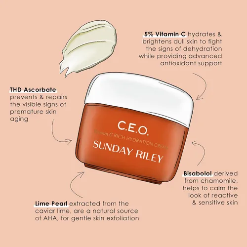 Vista 7 de Sunday Riley C.E.O. Crema hidratante facial rica en vitamina C