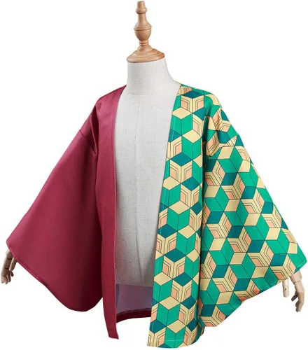 Vista 5 de Kimetsu Tanjirou Nezuko Giyuu Capa Capa Cosplay Kimono Cardigan Top Chaqueta
