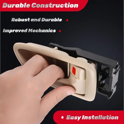 Vista 5 de Manija de Puerta Interior Delantera Trasera Izquierda Conductor Derecha Pasajero para Toyota Sequoia 2001-2007, Toyota Tundra (Solo Cabina Doble)