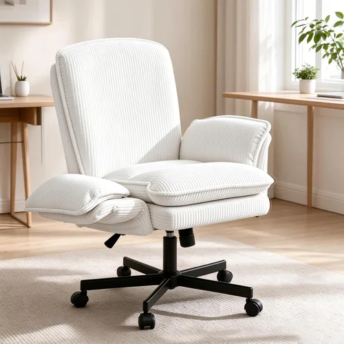 Vista 15 de Silla Criss Cross con ruedas y reposabrazos, cómoda silla de escritorio Verde