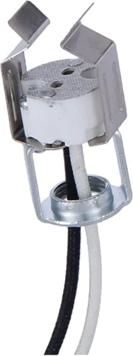 Vista 3 de B&P Lamp® Enchufe halógeno de porcelana bi-pin con clip MR-16