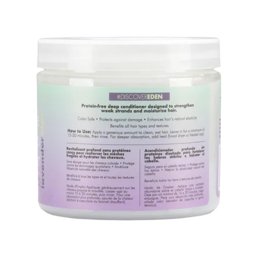 Vista 3 de EDEN BodyWorks Acondicionador profundo anti-rotura de aloe lavanda (16 onzas) - Tratamiento capilar para fortalecer y mejorar la elasticidad