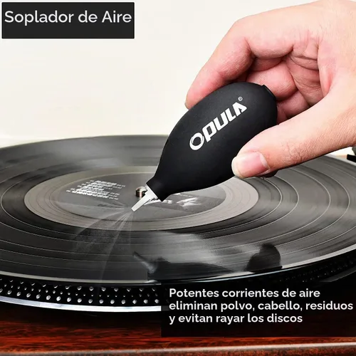 Vista 5 de OPULA Kit completo de limpieza de discos de vinilo 7 en 1, solución limpiadora de discos de vinilo, cepillo de terciopelo, cepillo de microfibra