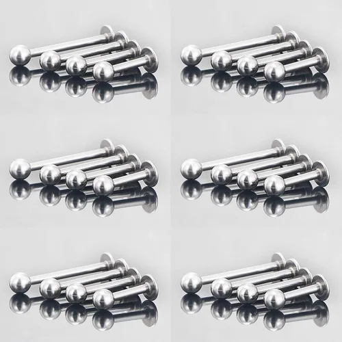 Vista 5 de Labret Barbell 24 piezas Monroe - Piercing para labio, hélice, tragus, cartílago, piercing de acero quirúrgico para mujeres y hombres, 20-12G