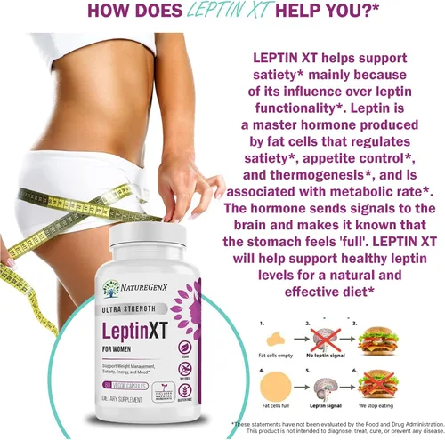 Vista 5 de NatureGenX LeptinXT for Women – Weight Management with Green Coffee Bean, Garcinia & Green Tea Extract – Gluten-Free, Non-GMO, Vegan – 60 Capsules