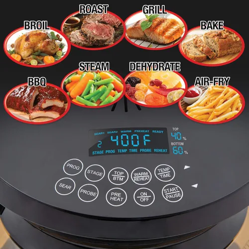Vista 3 de Nuwave Horno de convección por infrarrojos con freidora de aire, cocina fresco o congelado, sin descongelar ni precalentar, calor 360, cocina desde
