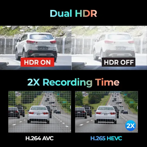 Vista 7 de Thinkware 4K Cámara de tablero dual U3000 PRO, frontal y trasera con Sony STARVIS 2, estacionamiento por radar, visión nocturna súper 4.0, Wi‑Fi