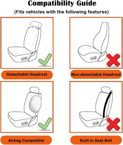 Vista 6 de Funda de asiento de automóvil para Volvo XC40 2019-2025, fundas de asiento suaves impermeables con compatible con bolsa de aire, accesorios